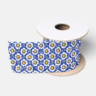 Blue Floral Arabic Pattern Ribbon Lint