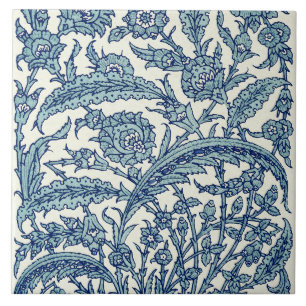 Blue  Floral Arabic Pattern Tegeltje