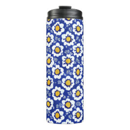 Blue Floral Arabic Pattern Thermosbeker