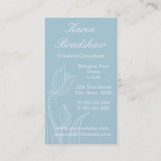 Blue Floral Arrangement Designer Visitekaartjes (Voorkant)