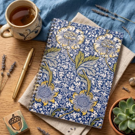Blue Floral Artist Design William Morris Notitiebo Notitieboek