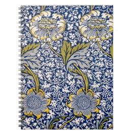 Blue Floral Artist Design William Morris Notitiebo Notitieboek