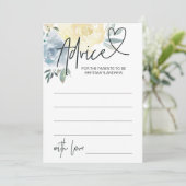 Blue Floral Baby Boy Douche Conseils Jeu Carte (Debout devant)