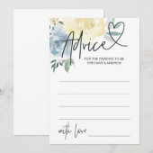 Blue Floral Baby Boy Douche Conseils Jeu Carte (Devant / Derrière)