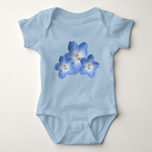 Blue Floral Baby Girl Bodysuit (Voorkant)