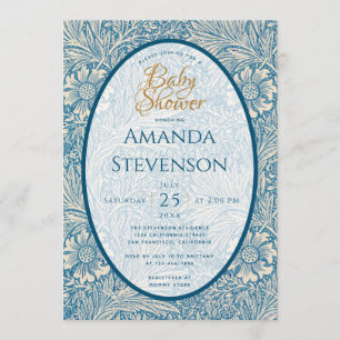 Blue Floral Baby shower Marigold William Morris Kaart