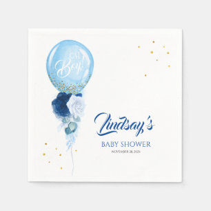 Blue Floral Balloon Garland Baby shower Servet