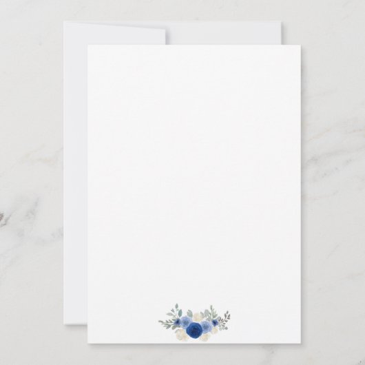 Blue Floral Bautizo Espagnol Invitation (Dos)