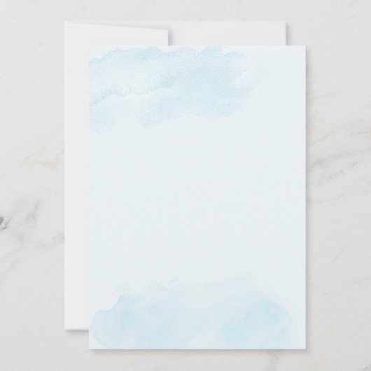 Blue Floral Bautizo Espagnol Invitation (Dos)