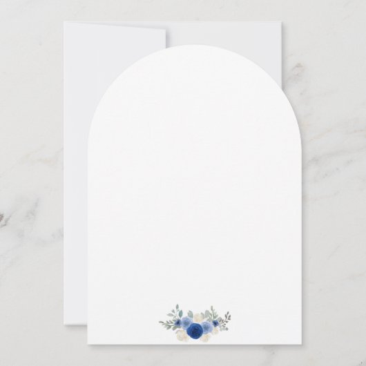 Blue Floral Bautizo Espagnol Invitation (Dos)
