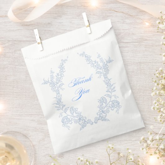 Blue Floral bedankt Bedankzakje (Geknipt)