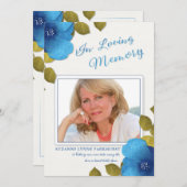 Blue Floral Bedankt voor je sympathie Aangepaste f (Voorkant / Achterkant)