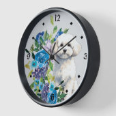 Blue Floral Bichon Frise Dog (Hoek)