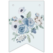 Blue Floral Birthday Party Vlaggetjes (Eerste vlag)