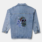 Blue Floral Black Sugar Skull Jour des morts (Verso)