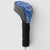 Blue floral blue sunflowers blue daisies pattern  golfheadcover (Schuin)