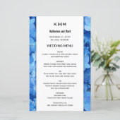 Blue Floral Border Wedding Menu Sjabloon (Staand voorkant)