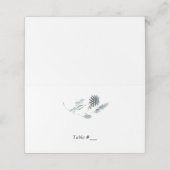 Blue Floral Botanical Element Wedding Escort Card/ (Buitenkant ongevouwen)