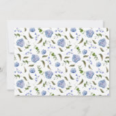 Blue Floral Boy Baby Photo Faire-part de naissance (Dos)