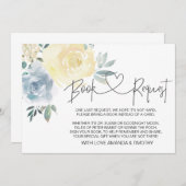 Blue Floral Boy Baby shower Demande de carte (Devant / Derrière)