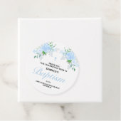 Blue Floral Boy Baptism Bedankjes Labels (In situ)