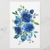 Blue Floral Boy Wishes Baby shower Game (Achterkant)