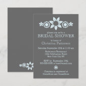 Blue Floral Bridal Shower Kaart (Voorkant / Achterkant)