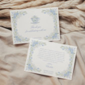 Blue Floral Bridal Tea Party Bedankkaart