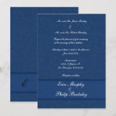 blue floral bruiloft kaart (Voorkant / Achterkant)