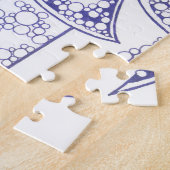 Blue Floral Bubble Art Puzzle (Côté)