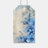 Blue Floral Cadeaulabel (Voorkant)