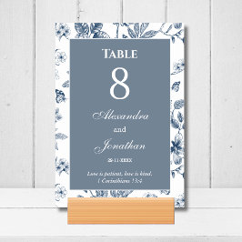 Blue Floral Chinoiserie Christian Wedding    Kaart