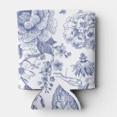 Blue Floral Chinoiserie Initiaal bruiloft Koelbox Blikjeskoeler (Achterkant)