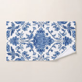 Blue Floral Chinoiserie White Watercolor (Serviette à main)