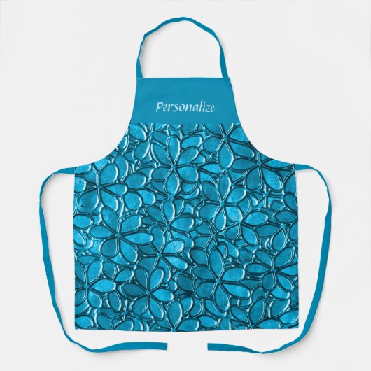 Blue Floral Cluster Flower Petal Pattern Schort (Voorkant)