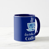 Blue Floral Coffee Cup met een speelse boodschap Mok (Voorkant rechts)