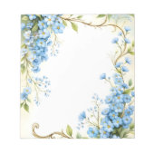Blue Floral Corner Design Notitieblok (Voorkant)