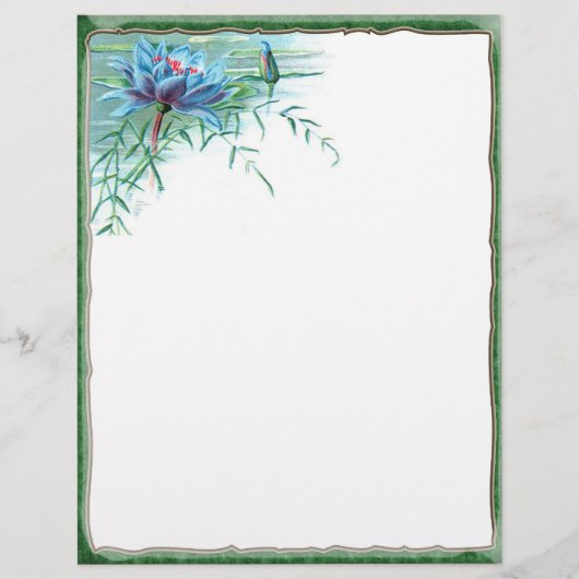 Blue Floral Corner Letterhead (Voorkant)