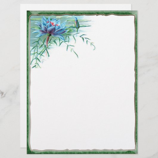 Blue Floral Corner Letterhead (Voorkant / Achterkant)