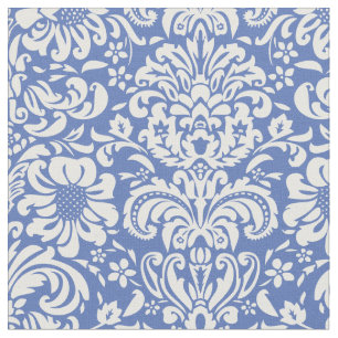 Blue Floral Damask Stof