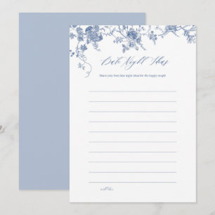 Blue Floral Date Nuit Idées Cartes