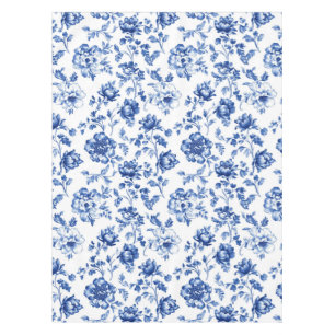 Blue Floral delftware  stijl botanisch Tafelkleed