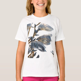 Blue Floral Design Plant T-shirt