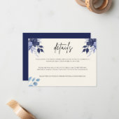 Blue Floral Détails du Mariage Carte de boîtier (Devant/Arrière en situation)