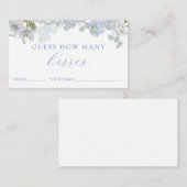 Blue Floral Devine Combien De Baisers Carte De Jeu (Devant / Derrière)