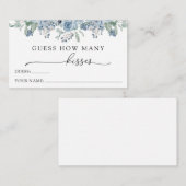Blue Floral Devinez combien de baisers carte de bo (Devant / Derrière)