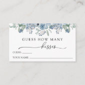 Blue Floral Devinez combien de baisers carte de bo (Devant)