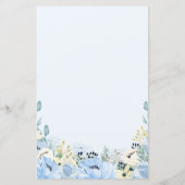 Blue Floral Devinez Qui Baby shower Jeux Papier pl (Dos)