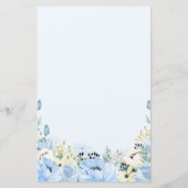 Blue Floral Devinez Qui Baby shower Jeux Papier pl (Dos)
