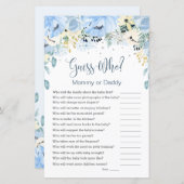 Blue Floral Devinez Qui Baby shower Jeux Papier pl (Devant / Derrière)